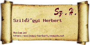 Szilágyi Herbert névjegykártya