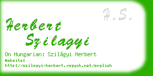 herbert szilagyi business card