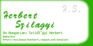 herbert szilagyi business card